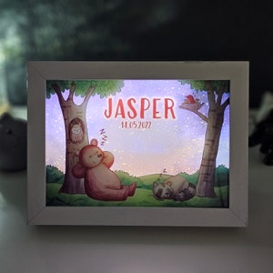 Baby gift, night light, birth, baby night light personalized, animals, colorful children&#39;s lamp, baby gift birth, night light baby