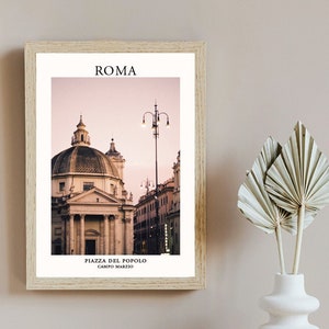 Piazza del Popolo Rome Travel Poster Italy Monument
