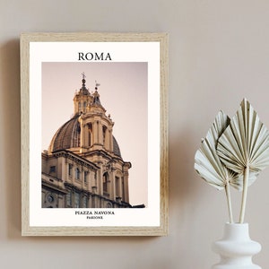 Piazza Navona Rome Travel Poster Italy