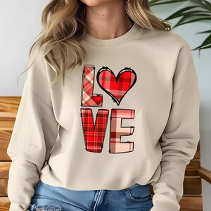Plaid LOVE Crewneck Sweatshirt