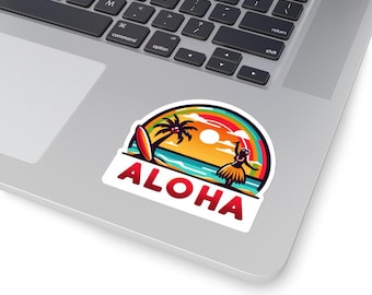 Sticker Aloha Hawaii: iconische beelden op duurzame vinylstickers