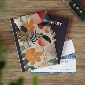 RFID Blocking Passport Cover/Travel Wallet: Floral Breeze Design