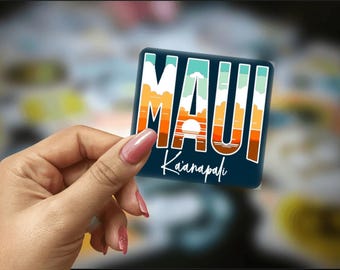 Calcomanía De Surf De La Playa Ka'anapali, Maui, Lahaina Surf, 9,1 X 7,9 Cm - México - Foto 2