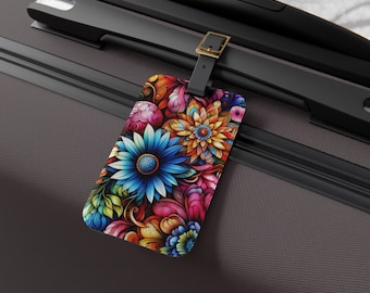 Bright Floral Luggage Tag
