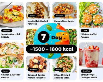 Weekly Meal Plan: 21 Healthy Recipes, High Protein, Low Carb (PDF)