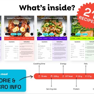 Veckovis måltidsplan: 21 hälsosamma recept, högt proteininnehåll, lågt kolhydratinnehåll (PDF) bild 2