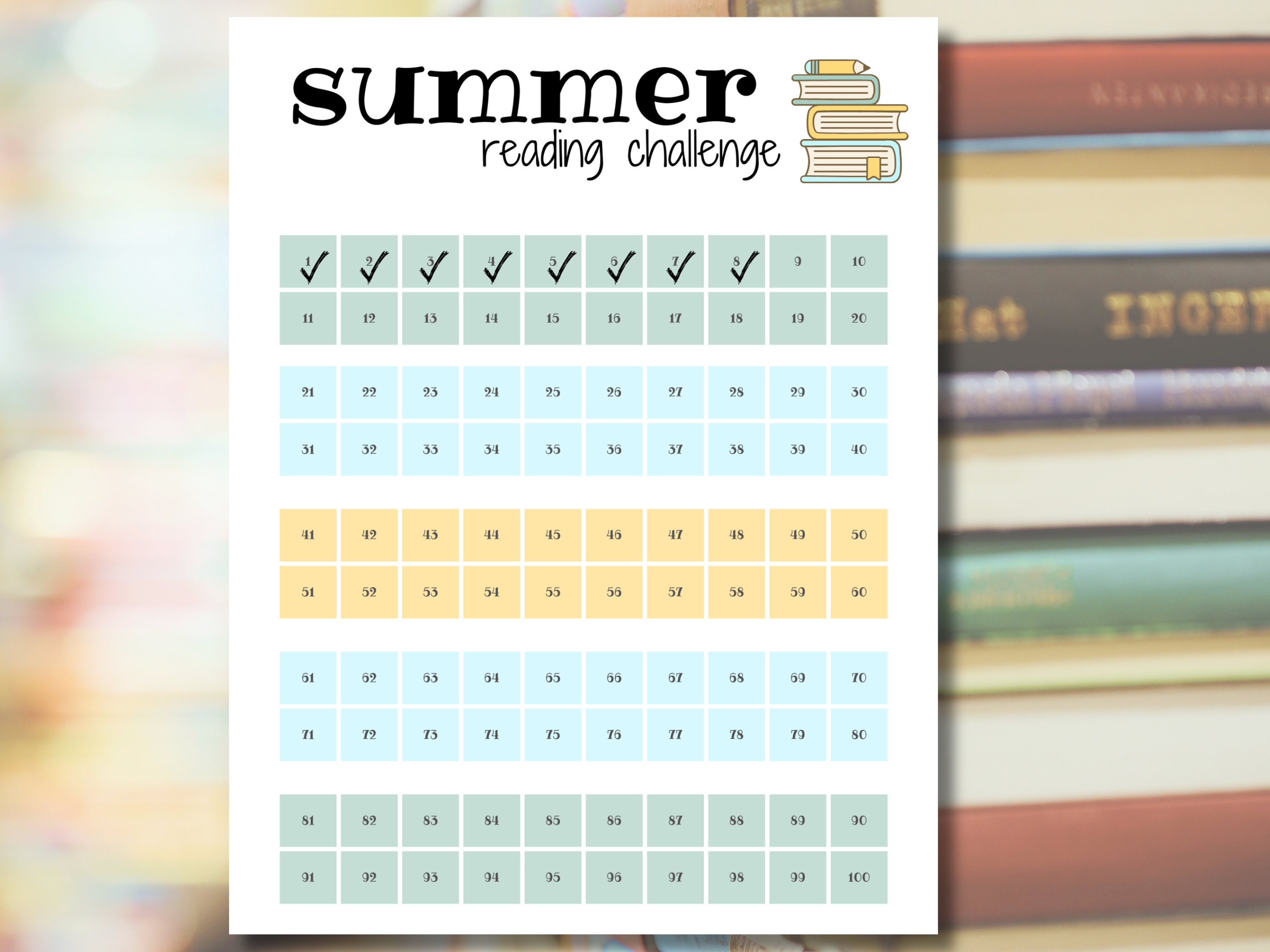 Summer Reading Log Chart Printable Summer Reading Challenge Kids ...
