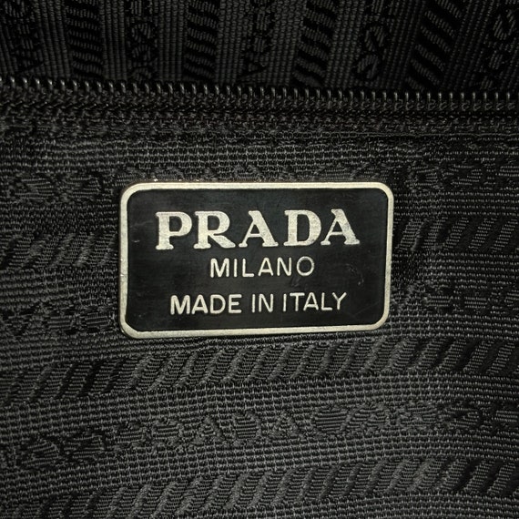 Vintage Prada Milano Canvas And Orange Leather Bo… - image 7