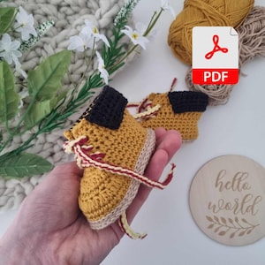 Pattern only: Baby timb work boots crochet pattern, Crochet baby booties, toddler shoe crochet pattern, newborn baby gift, baby shower gift