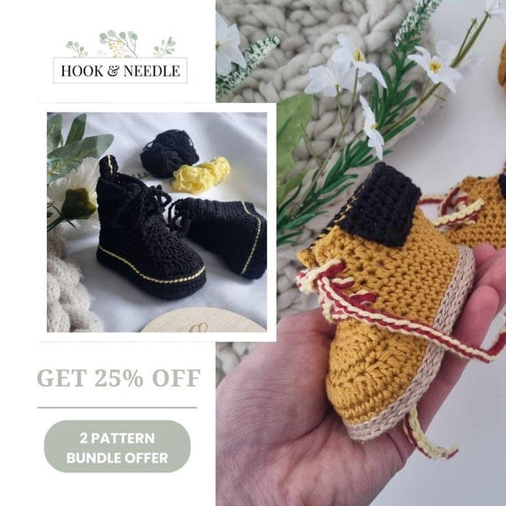 Patterns Only: Baby Boots Crochet Patterns, Crochet Baby Booties
