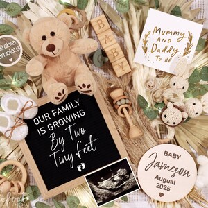 Personalisierte digitale Schwangerschaftansage | Bearbeitbare Karte mit Babyname, Fälligkeitsdatum & Ultraschallfoto | Soziale Medien | Baby-Ankündigung