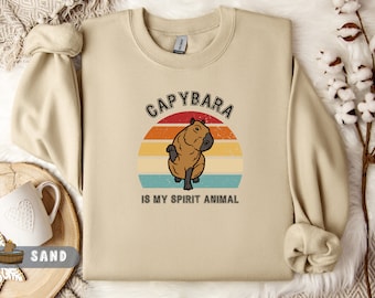 Spirit Animal Capybara Sweatshirt, Capybara Hoodie, Capybara Gift,Animal Hoodie,Capybara Crewneck Shirt,Cute Sweatshirt,sweatshirt crewnecke