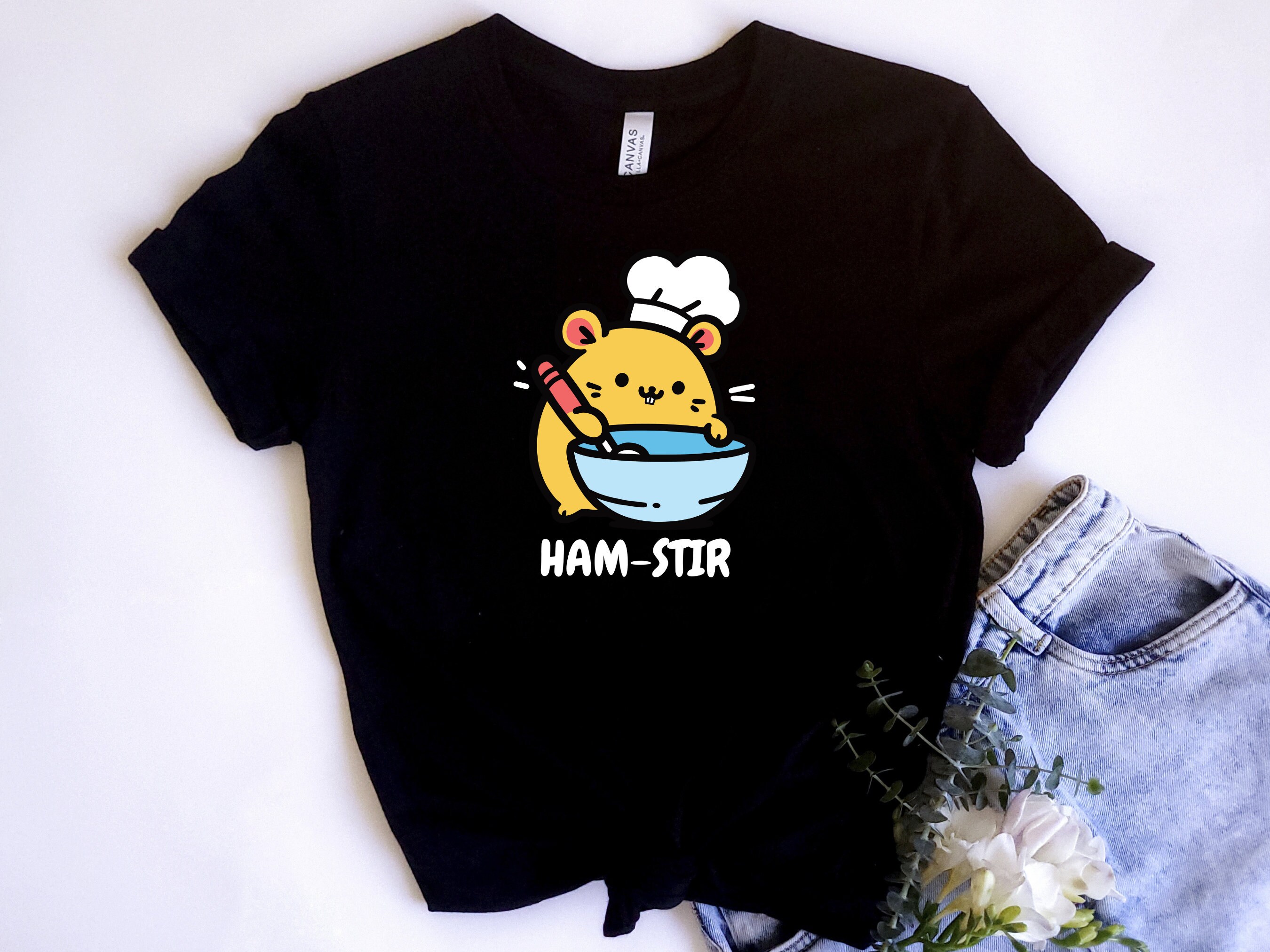Ham-Stir Shirt, Funny Hamster Shirt, Funny Pet Shirt, Baker Shirt, Gift For Hamster Mom, Gift For Chef, Gift For Baker, Kawaii Hamster Shirt