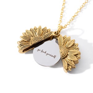 Hidden Message Sunflower Necklace - Offensive Phrases