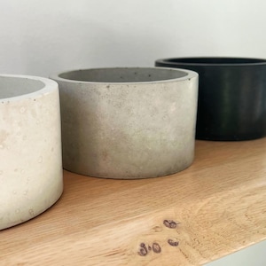 Pot bol en béton | DM 11,5 x 7 cm | Pot de fleurs | Stockage | Décoration | gris clair, gris, noir