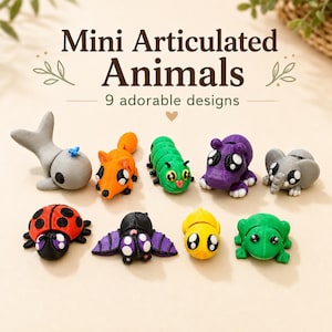 Flexi 3D Printed Mini Animals, Collectible Figures