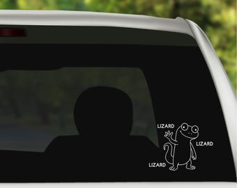 Lizard Meme Vinyl Decal, Oracal 651 Car Window Sticker, 3–10 Inches