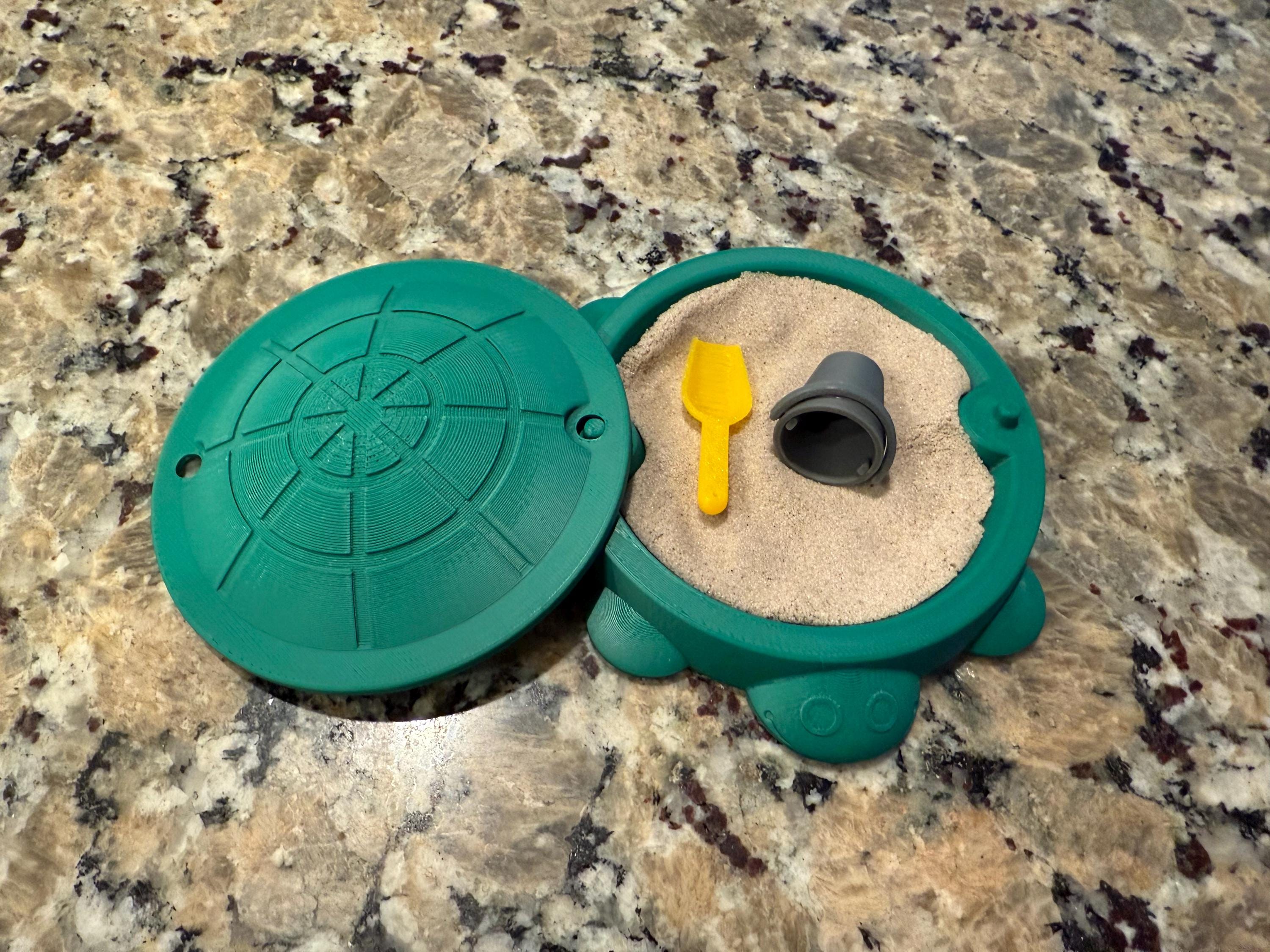 Sand Box Mini Shell Mini Turtle Sandbox With Kinetic Sand, Desk Zen Garden Fidget Toy - Etsy