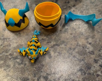 3D Printed Electric Dragon and Egg Set – Articulated Fantasy Dragon Toy, Fidget Gift, Custom Colors