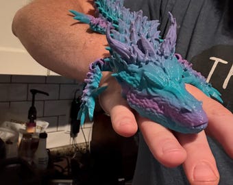 3D Printed Flexi Dragon Toy – Articulated Dragon Fidget, Fantasy Desk Pet, Custom Color Gift