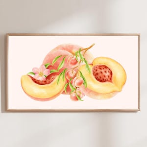 Watercolor Peach Print: Kitchen & Dining Room Wall Art (Digital Download)