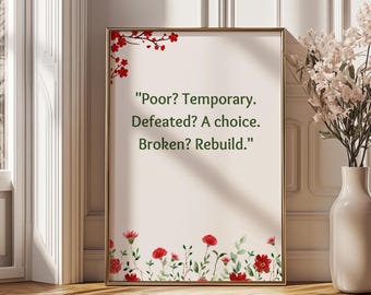 Growth Mindset Quote Print: Motivational Wall Art (Digital Download)