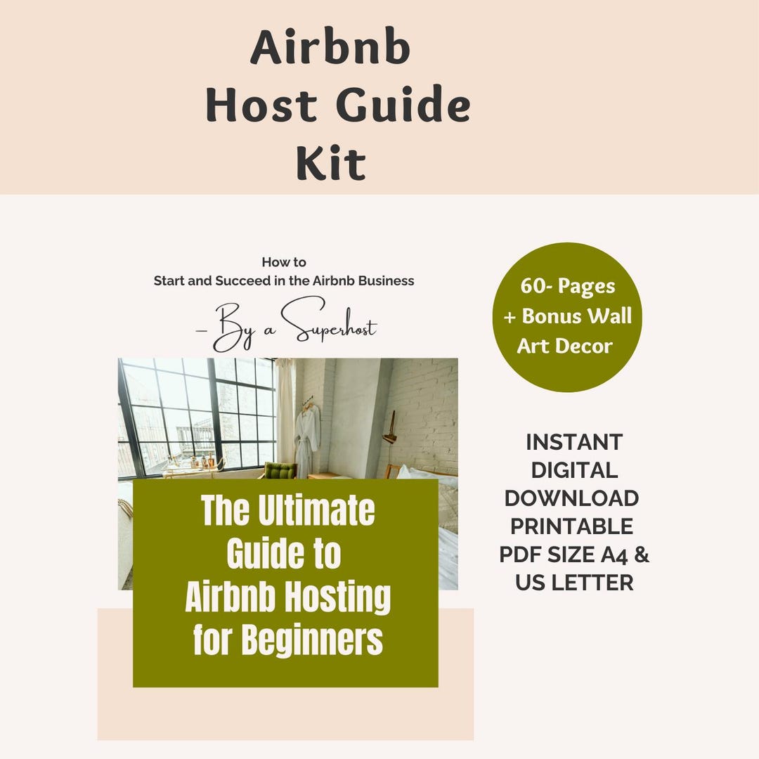 Airbnb Hosting Guide Kit: Airbnb Signs, Welcome Pack, Cleaning ...