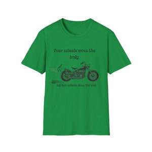 Two Wheels Biker Tee - Inspirational &quot;Move the Soul&quot; Motorcycle Quote Shirt, Casual Riding Gear, Unique Rider Gift Idea