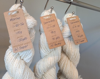 Yarn & Fiber information Tags, Skein labels, project tags - pack of 50