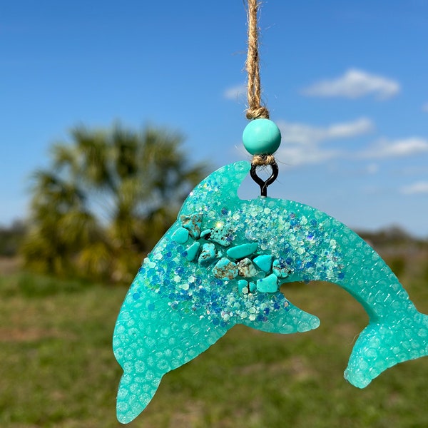 Dolphin turquoise stone freshie