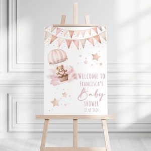 Baby Shower Welcome Sign | Welcome Board | Personalised Baby Shower Sign | Custom Baby Shower Sign | Cute Baby Shower Decor | Pink Baby Sign