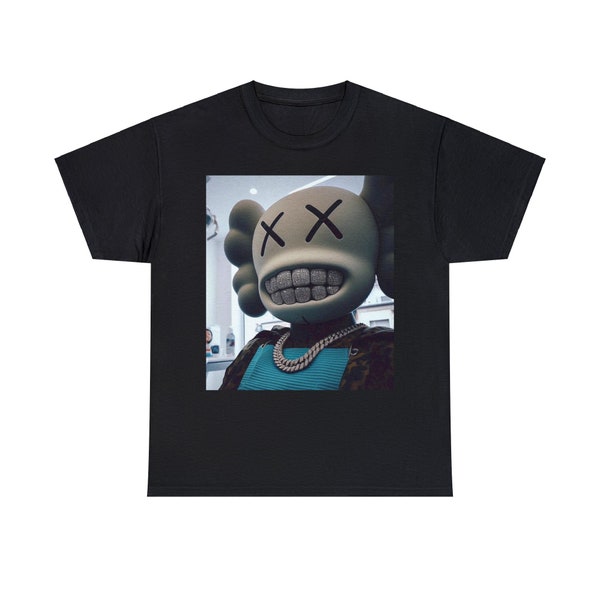 T-shirt Trap star Kaws - VVS diamant Grillz bijoux Unisexe coton biologique nouveau Tee