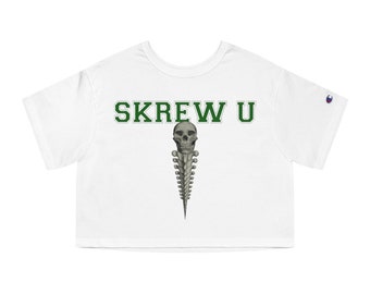 SKREW U University Screw Green Champion Women's Heritage Cropped T-Shirt