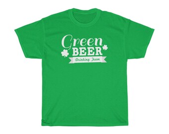 T-shirt unisexe en coton épais de l'équipe de la Saint-Patrick pour boire de la bière verte irlandaise