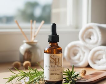 Aceite capilar con infusión de romero de Stem and Roots, fortalece y nutre el cabello natural