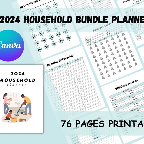 Complete 2024 Planner & Journal, Navigate Your Life at Home!, Family Organizer Bundle: Simplify Your Household in 2024!