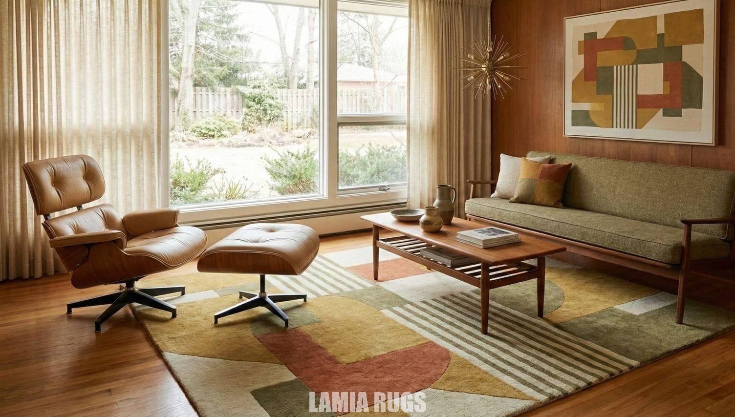 Hand Tufted Wool Rug, Modern Geometric Area Rug, Mid Century Rug ...