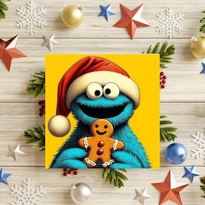 Druckbare Karte, sofortiger Download, digitaler Download, Karte zum Herunterladen, Grußkarte, Weihnachtskarte, Lebkuchen