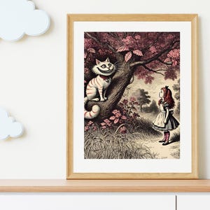 Alice im Wunderland, Grinse Katze - Druckbare Wandkunst (Digitaler Download)