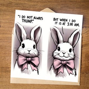 Druckbare Karte, sofortiger Download, digitaler Download, Karte zum Herunterladen, Grußkarte, Kaninchen, Hase, lustig, Comic, Lärm, Kaninchenbesitzer