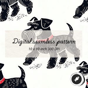 Schnauzer Dog – Seamless Pattern (Digital Download)