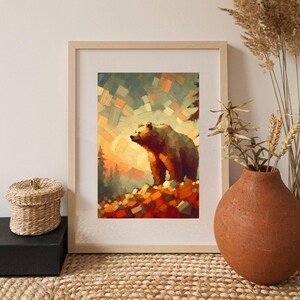 Bear in autumn – Printable Wall Art (Digital Download)