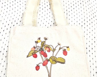 Tote bag algodón artesanal fresas