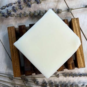 Dye-Free, Lavender & Patchouli Essential Oil Goat Milk Bar Soap | Moisturizing, Fragrance-Free, Handcrafted