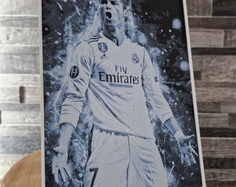 Tableau de Cristiano Ronaldo (Real Madrid) réalisé en relief en impression 3D