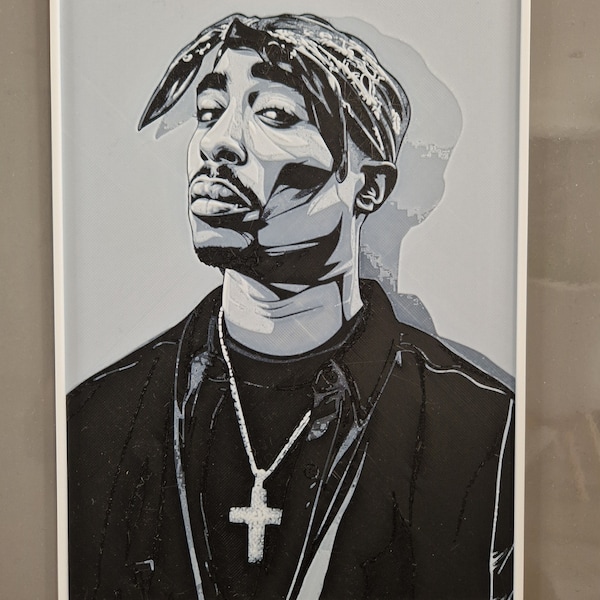 Tableau de 2PAC (Tupac SHAKUR) en relief en impression 3D