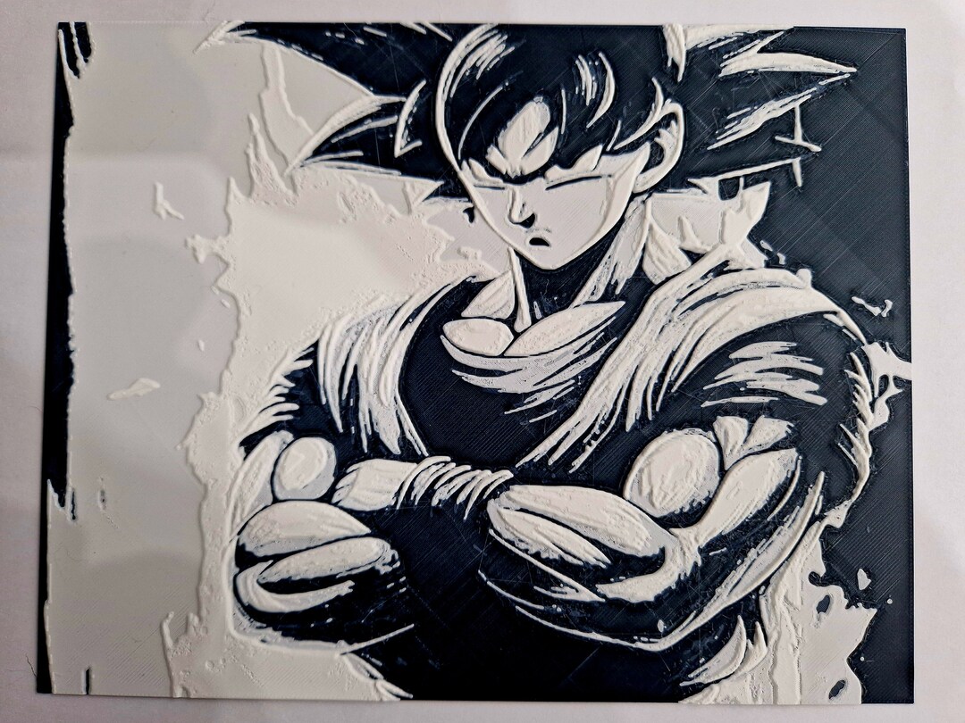 Painting of Goku dragon Ball Made in Relief Using 3D Printing - Etsy