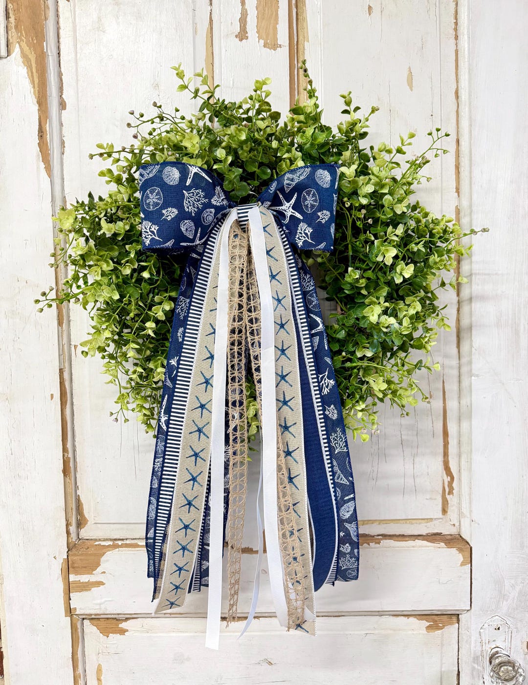 Coastal Bow Bundle for Wreath, Beach Wreath Bow, Nautical Decor ...