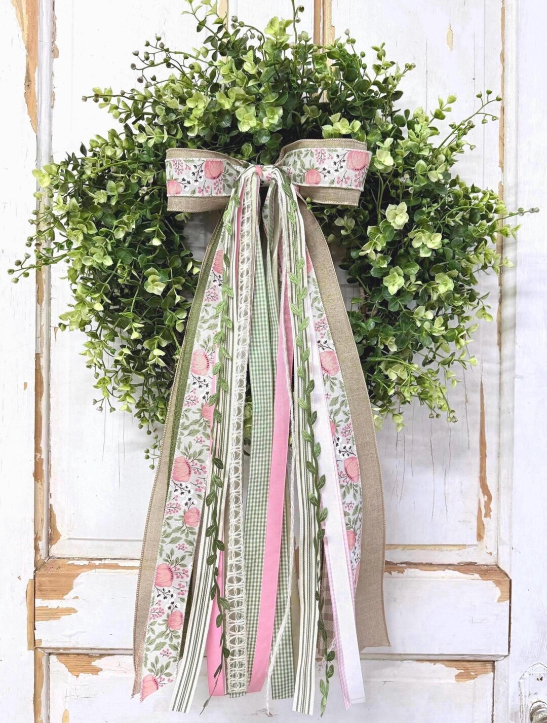 Blush Pink Peony Ribbon Bow Bundle for Wreath or Lantern - Etsy