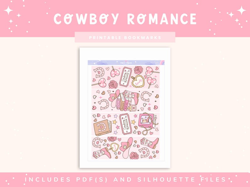 Printable Bookmark Set, Cowboy Romance, Romance Book Lovers, Bookmarks ...